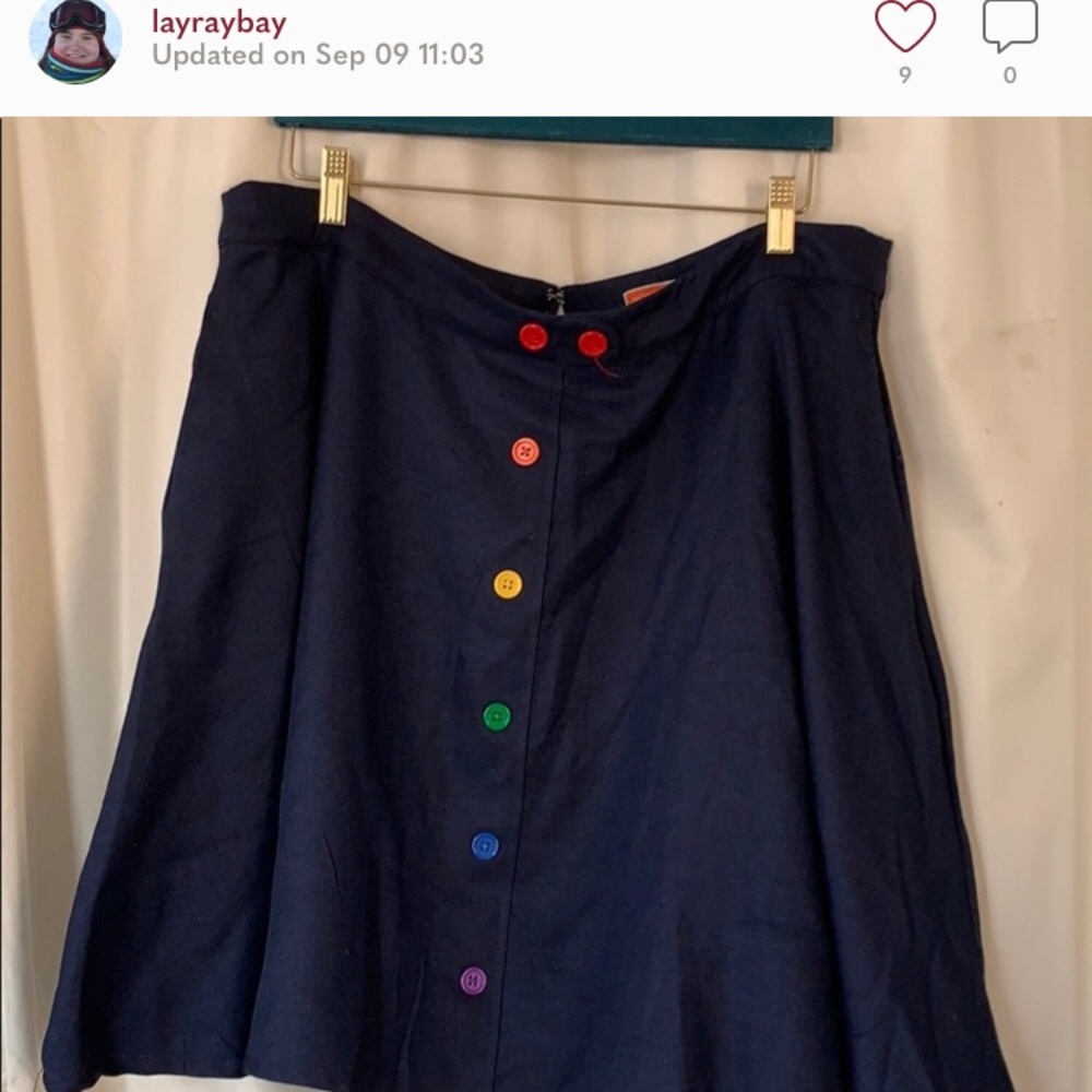 Rainbow button skirt WITH POCKETS!